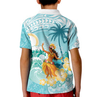 Ura Cook Islands Kid Polo Shirt Kuki 'Airani Traditional Dance Tropical Vibes LT14 - Polynesian Pride