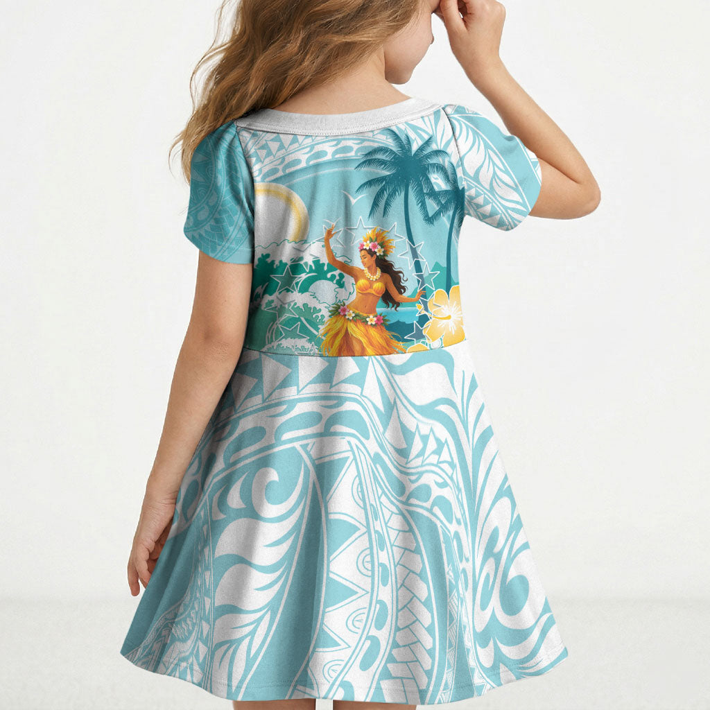 Ura Cook Islands Kid Short Sleeve Dress Kuki 'Airani Traditional Dance Tropical Vibes LT14 - Polynesian Pride