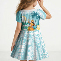 Ura Cook Islands Kid Short Sleeve Dress Kuki 'Airani Traditional Dance Tropical Vibes LT14 - Polynesian Pride