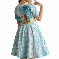 Ura Cook Islands Kid Short Sleeve Dress Kuki 'Airani Traditional Dance Tropical Vibes LT14 - Polynesian Pride