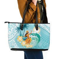 Ura Cook Islands Leather Tote Bag Kuki 'Airani Traditional Dance Tropical Vibes LT14 - Polynesian Pride