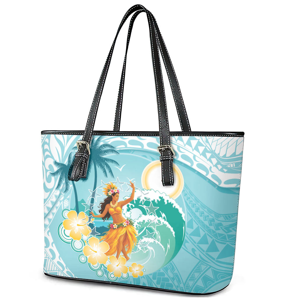 Ura Cook Islands Leather Tote Bag Kuki 'Airani Traditional Dance Tropical Vibes LT14 - Polynesian Pride
