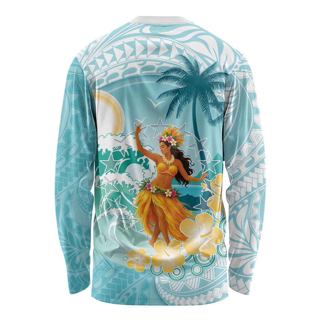 Ura Cook Islands Long Sleeve Shirt Kuki 'Airani Traditional Dance Tropical Vibes