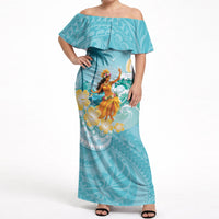Ura Cook Islands Off Shoulder Maxi Dress Kuki 'Airani Traditional Dance Tropical Vibes