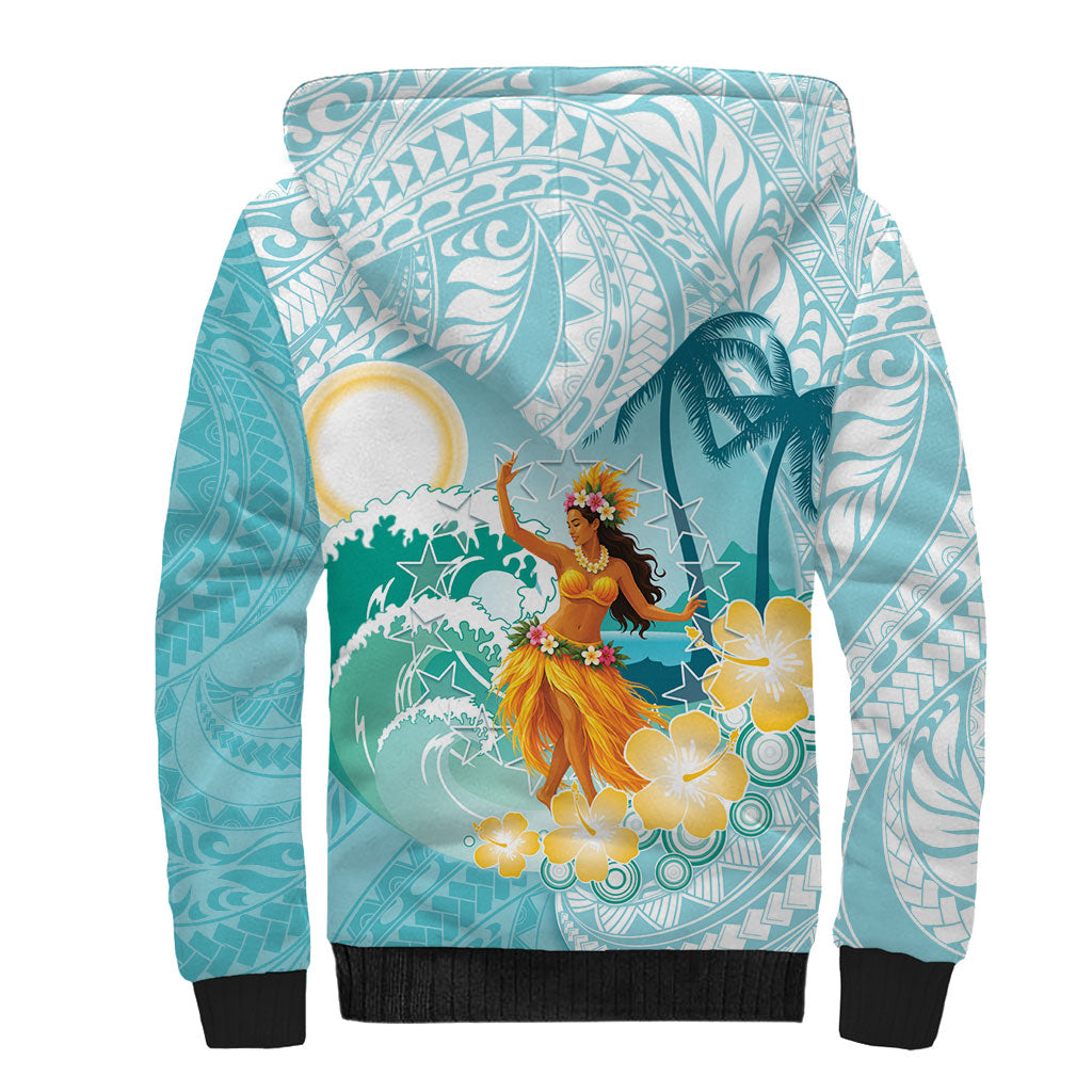 Ura Cook Islands Sherpa Hoodie Kuki 'Airani Traditional Dance Tropical Vibes