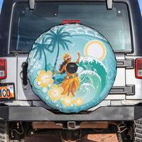 Ura Cook Islands Spare Tire Cover Kuki 'Airani Traditional Dance Tropical Vibes LT14 Cyan - Polynesian Pride