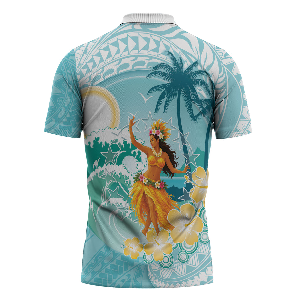 Ura Cook Islands Zipper Polo Shirt Kuki 'Airani Traditional Dance Tropical Vibes