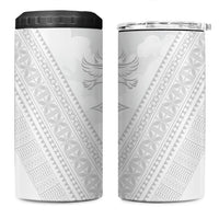 Peniamina Gospel Day Niue 4 in 1 Can Cooler Tumbler Cross Dove Hiapo Pattern White LT14 One Size: 16 oz White - Polynesian Pride