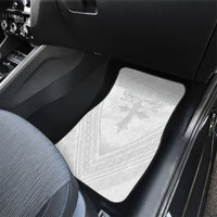 Peniamina Gospel Day Niue Car Mats Cross Dove Hiapo Pattern White LT14 - Polynesian Pride