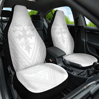Peniamina Gospel Day Niue Car Seat Cover Cross Dove Hiapo Pattern White LT14 One Size White - Polynesian Pride