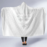 Peniamina Gospel Day Niue Hooded Blanket Cross Dove Hiapo Pattern White LT14 One Size White - Polynesian Pride