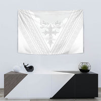 Peniamina Gospel Day Niue Tapestry Cross Dove Hiapo Pattern White LT14 - Polynesian Pride