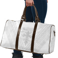 Peniamina Gospel Day Niue Travel Bag Cross Dove Hiapo Pattern White LT14 - Polynesian Pride