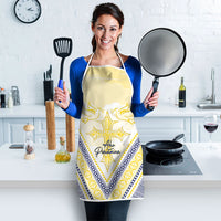 Peniamina Gospel Day Niue Apron Cross Dove Hiapo Pattern Yellow LT14 - Polynesian Pride