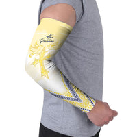 Peniamina Gospel Day Niue Arm Sleeves Cross Dove Hiapo Pattern Yellow LT14 - Polynesian Pride