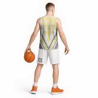 Peniamina Gospel Day Niue Basketball Jersey Cross Dove Hiapo Pattern Yellow LT14 - Polynesian Pride