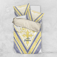 Peniamina Gospel Day Niue Bedding Set Cross Dove Hiapo Pattern Yellow LT14 US Twin 172cm x 218cm Yellow - Polynesian Pride