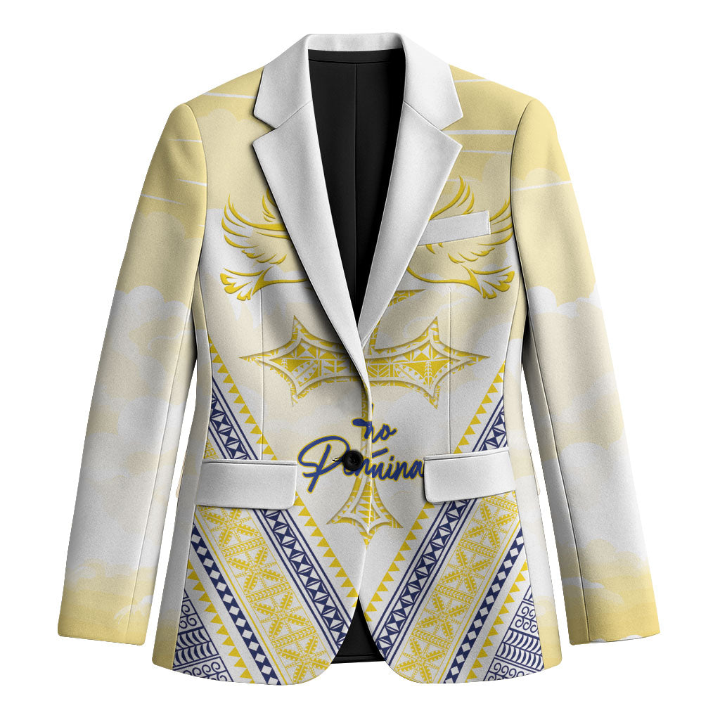Peniamina Gospel Day Niue Blazer Cross Dove Hiapo Pattern Yellow