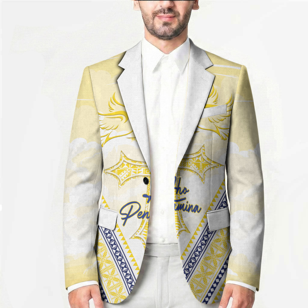 Peniamina Gospel Day Niue Blazer Cross Dove Hiapo Pattern Yellow