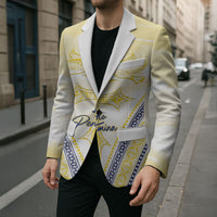 Peniamina Gospel Day Niue Blazer Cross Dove Hiapo Pattern Yellow