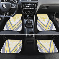 Peniamina Gospel Day Niue Car Mats Cross Dove Hiapo Pattern Yellow LT14 Set 4pcs Yellow - Polynesian Pride