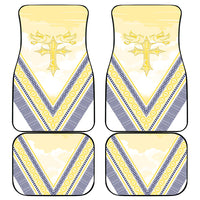 Peniamina Gospel Day Niue Car Mats Cross Dove Hiapo Pattern Yellow LT14 - Polynesian Pride