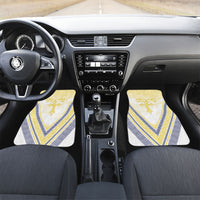 Peniamina Gospel Day Niue Car Mats Cross Dove Hiapo Pattern Yellow LT14 Set 2pcs - Front Yellow - Polynesian Pride