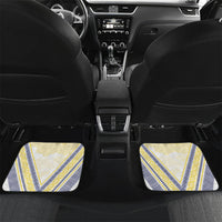 Peniamina Gospel Day Niue Car Mats Cross Dove Hiapo Pattern Yellow LT14 Set 2pcs - Back Yellow - Polynesian Pride