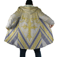 Peniamina Gospel Day Niue Cloak Cross Dove Hiapo Pattern Yellow LT14 - Polynesian Pride