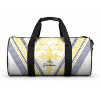 Peniamina Gospel Day Niue Duffle Bag Cross Dove Hiapo Pattern Yellow