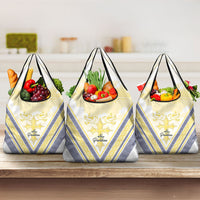 Peniamina Gospel Day Niue Grocery Bag Cross Dove Hiapo Pattern Yellow LT14 3-pack One Size Yellow - Polynesian Pride