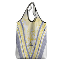Peniamina Gospel Day Niue Grocery Bag Cross Dove Hiapo Pattern Yellow LT14 - Polynesian Pride