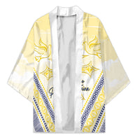 Peniamina Gospel Day Niue Kimono Cross Dove Hiapo Pattern Yellow