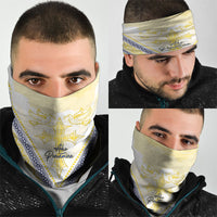 Peniamina Gospel Day Niue Neck Gaiter Cross Dove Hiapo Pattern Yellow LT14 - Polynesian Pride