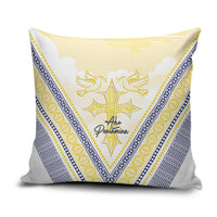Peniamina Gospel Day Niue Pillow Cover Cross Dove Hiapo Pattern Yellow LT14 Yellow - Polynesian Pride