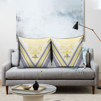 Peniamina Gospel Day Niue Pillow Cover Cross Dove Hiapo Pattern Yellow LT14 - Polynesian Pride