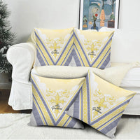 Peniamina Gospel Day Niue Pillow Cover Cross Dove Hiapo Pattern Yellow LT14 - Polynesian Pride