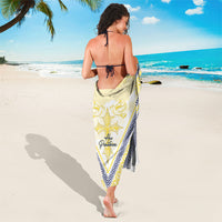 Peniamina Gospel Day Niue Sarong Cross Dove Hiapo Pattern Yellow LT14 - Polynesian Pride