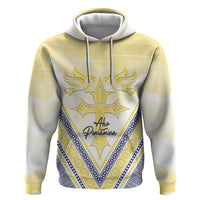 Peniamina Gospel Day Niue Zip Hoodie Cross Dove Hiapo Pattern Yellow