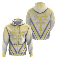 Peniamina Gospel Day Niue Zip Hoodie Cross Dove Hiapo Pattern Yellow