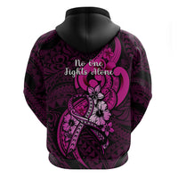 Polynesia Breast Cancer Awareness Hoodie Think Pink Polynesian Ribbon Black Version LT14 - Polynesian Pride