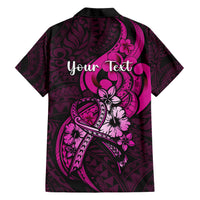 personalised-polynesia-breast-cancer-awareness-family-matching-short-sleeve-bodycon-dress-and-hawaiian-shirt-think-pink-polynesian-ribbon-black-version