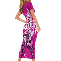 polynesia-breast-cancer-awareness-short-sleeve-bodycon-dress-think-pink-polynesian-ribbon-white-version