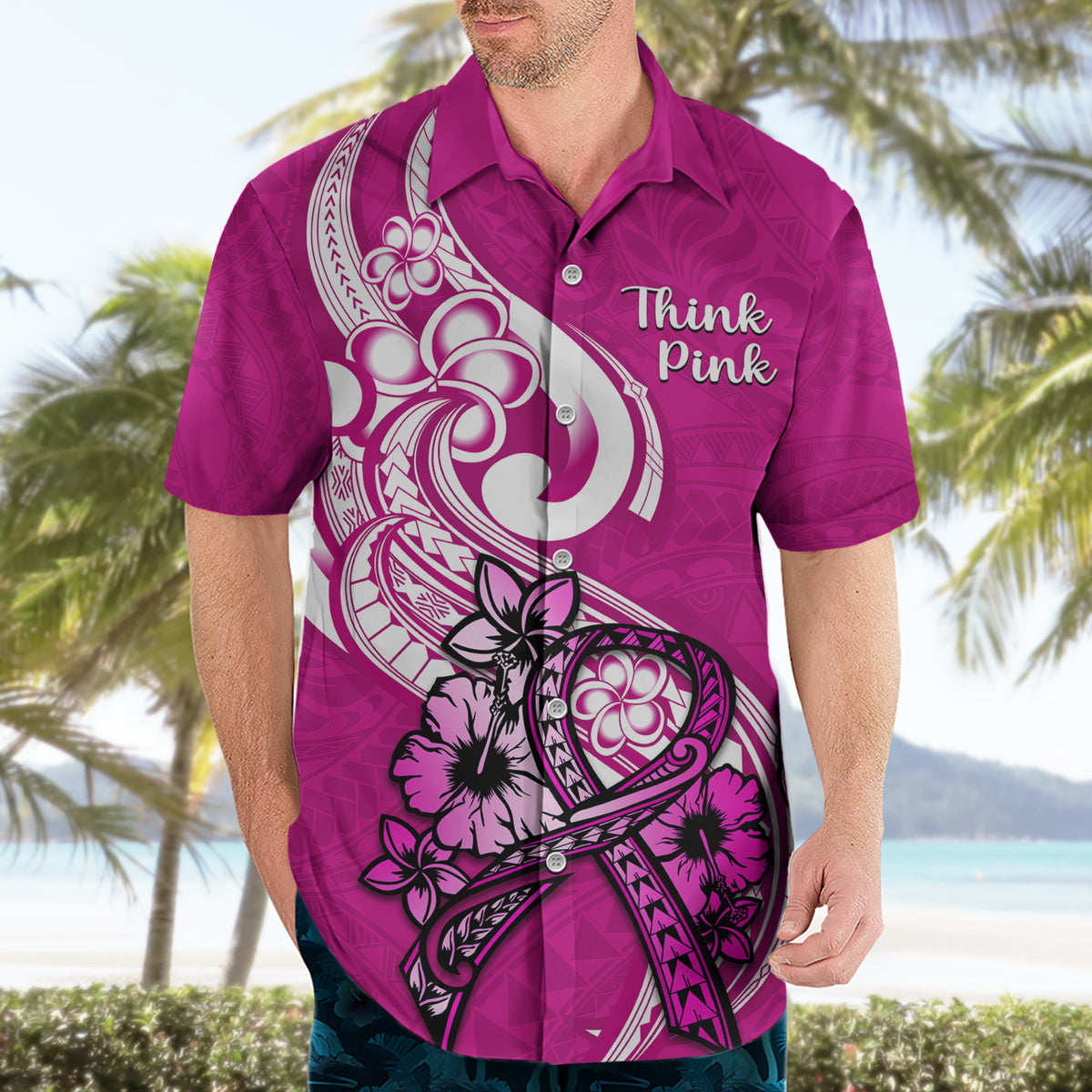 personalised-polynesia-breast-cancer-awareness-hawaiian-shirt-think-pink-polynesian-ribbon-white-version
