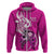 Personalised Polynesia Breast Cancer Awareness Hoodie Think Pink Polynesian Ribbon White Version LT14 - Polynesian Pride