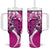 Polynesia Breast Cancer Awareness Tumbler With Handle Think Pink Polynesian Ribbon White Version