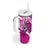 Polynesia Breast Cancer Awareness Tumbler With Handle Think Pink Polynesian Ribbon White Version