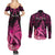 presonalised-tonga-breast-cancer-awareness-couples-matching-summer-maxi-dress-and-long-sleeve-button-shirts-pink-ribbon-brave-strong-warrior-tongan-ngatu-pattern