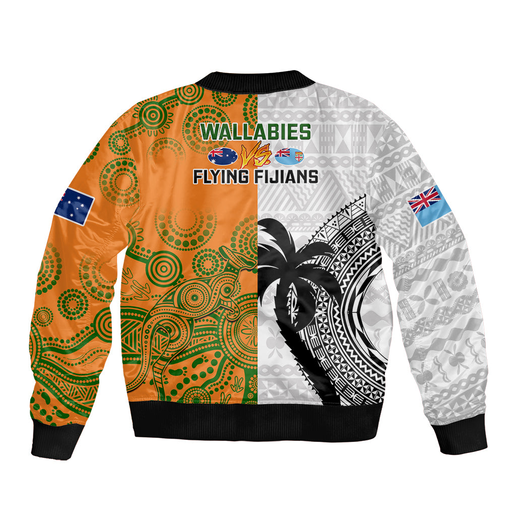 fiji-and-australia-rugby-bomber-jacket-2023-world-cup-aboriginal-mix-tapa-pattern
