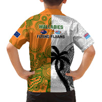 Fiji And Australia Rugby Family Matching Mermaid Dress and Hawaiian Shirt 2023 World Cup Aboriginal Mix Tapa Pattern LT14 - Polynesian Pride